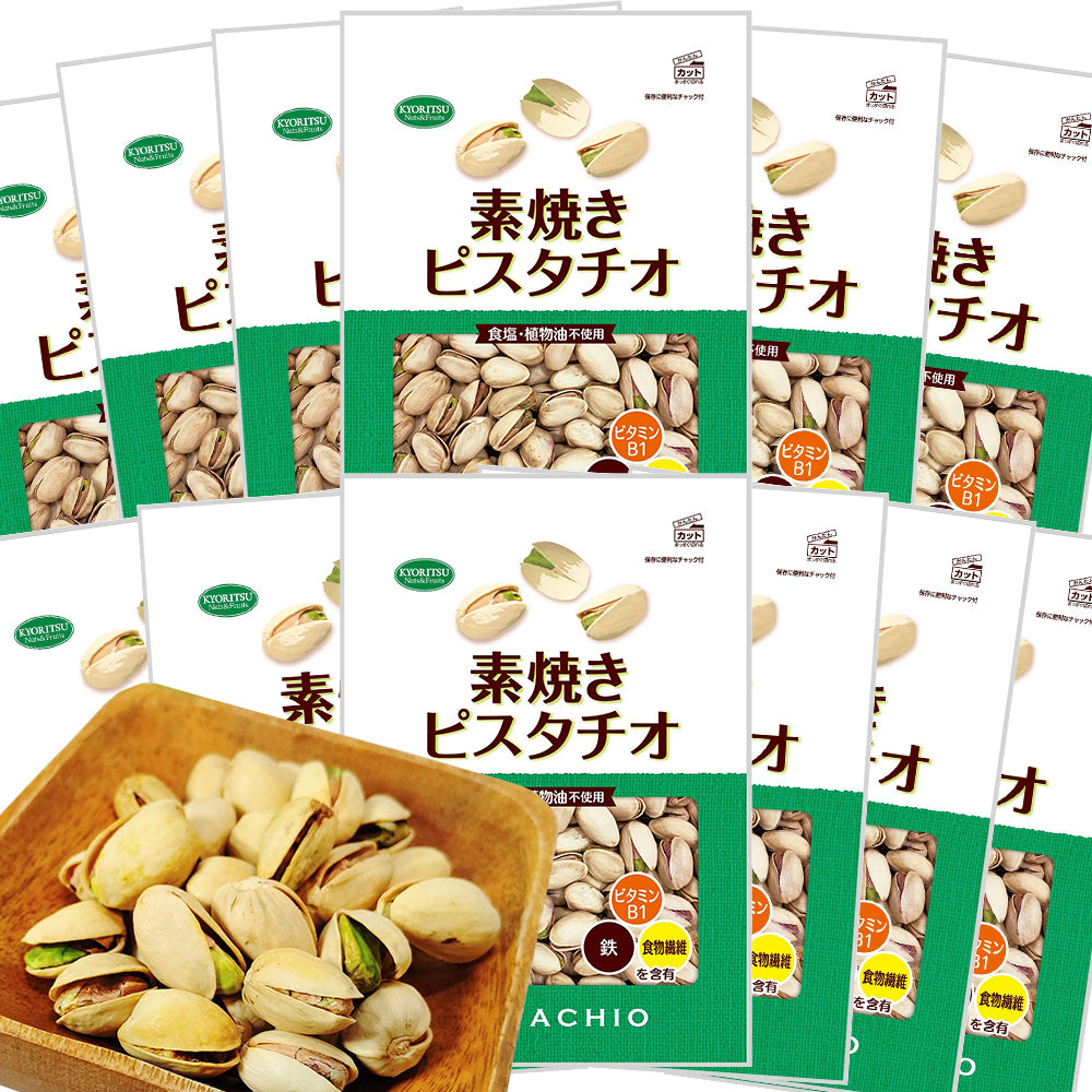 ピスタチオ徳用 素焼き 160g 12袋セット 送料無料 共立食品 無塩 植物油不使用