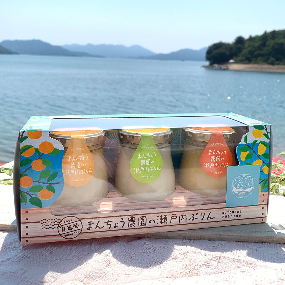 瀬戸内 愛情たっぷりぷりん 1箱3個入 2箱セット 万汐農園 檸檬・八朔・蜜柑 送料無料 お取り寄せ レモン はっさく みかん プリン 尾道 向島