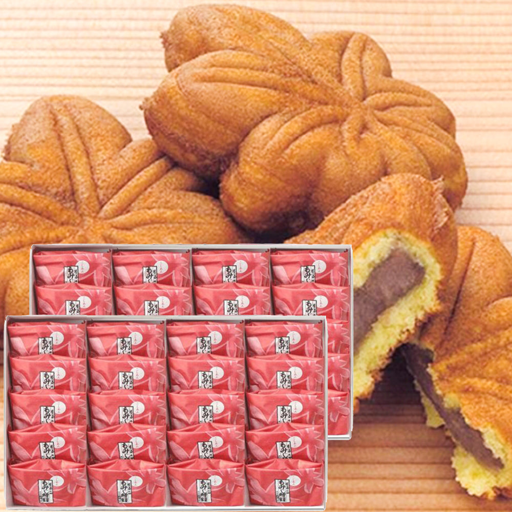 広島銘菓 もみじ饅頭 20個入り 宮島のもみじをかたどった広島を代表する和菓子 平安堂梅坪 紙袋付き