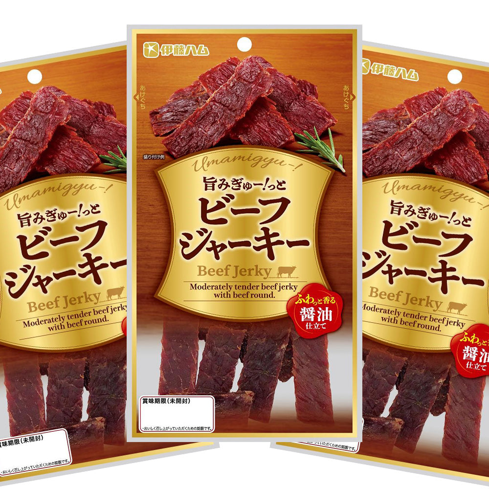 旨みぎゅー!っと ビーフジャーキー 50g ふわっと香る醤油仕立て 送料込み 伊藤ハム おつまみ おやつ ポスト便