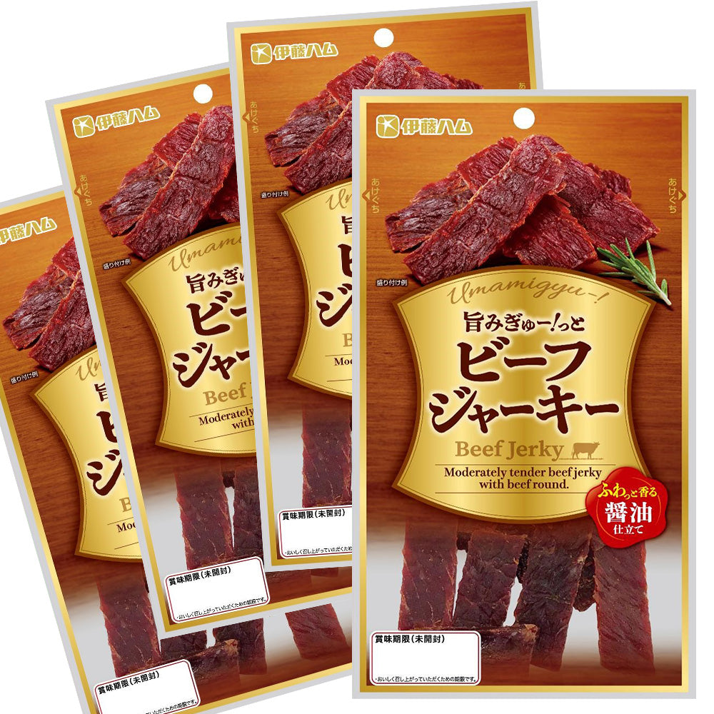 旨みぎゅー!っと ビーフジャーキー 50g ふわっと香る醤油仕立て 送料込み 伊藤ハム おつまみ おやつ ポスト便
