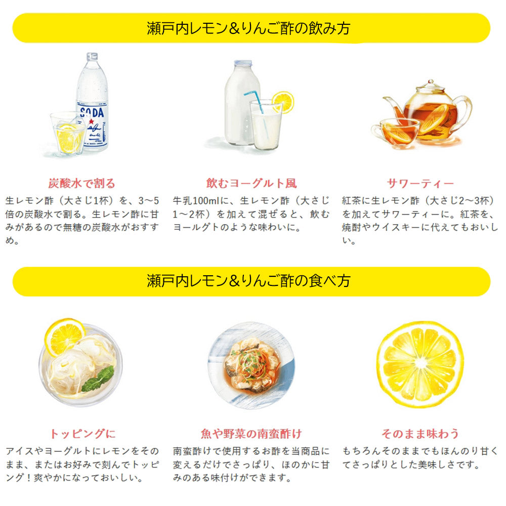 ヤマトフーズ 瀬戸内レモン&りんご酢 220g 12本セット 広島県産 レモン使用 化学調味料無添加