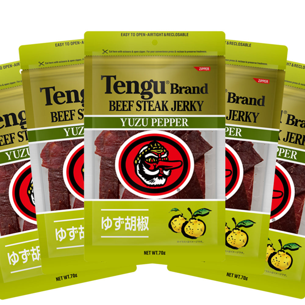 送料無料 テング ビーフジャーキー 柚子胡椒 70g×5袋セット おつまみ 天狗