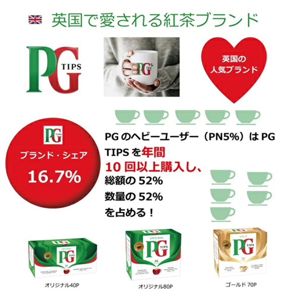 PG Tips オリジナルティー 40p 3箱セット 送料無料 英国 イギリス 紅茶ブランド ティーバッグ