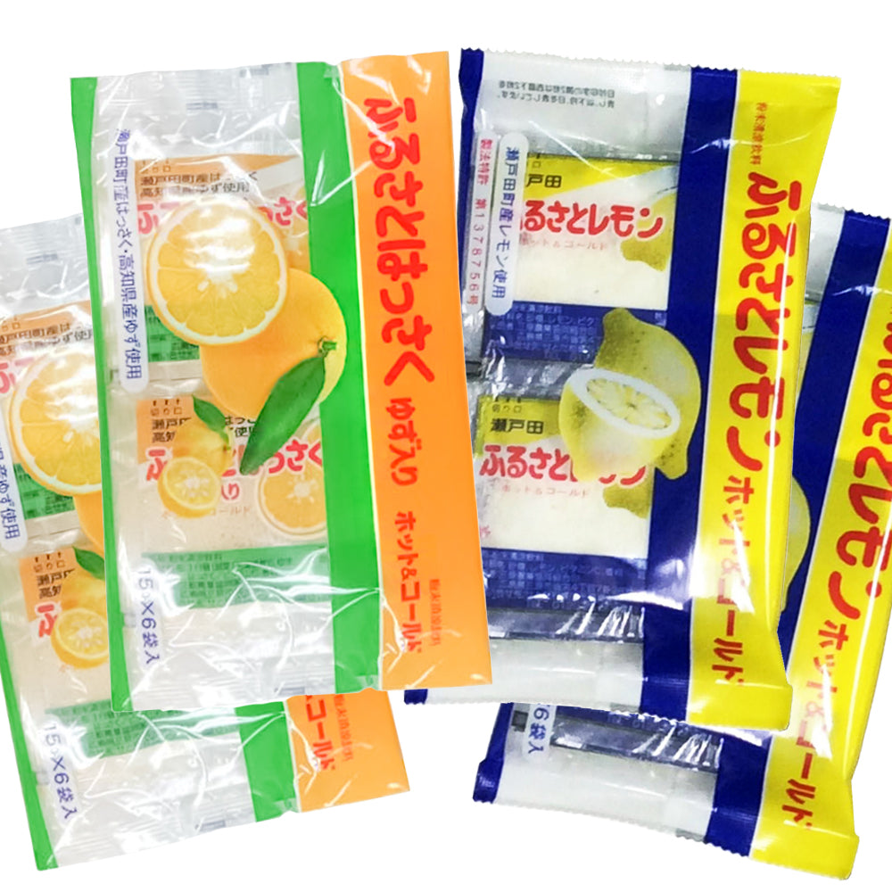 瀬戸田産レモン使用　広島県三原農業協同組合　ふるさとレモン　各２袋　ふるさとはっさく　合わせて４袋セット　粉末清涼飲料　送料無料