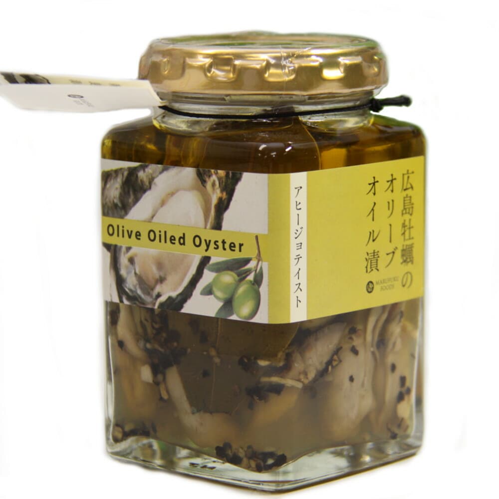 広島産牡蠣のオリーブオイル漬け アヒージョテイスト 170g 瓶入り 送料無料 かき カキ おつまみ 丸福食品