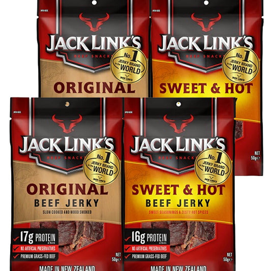 ジャックリンクス ビーフジャーキー 2種4袋セット(50g×4) オリジナル、スイート&ホット 送料無料 おつまみ USAジャーキーの商品画像