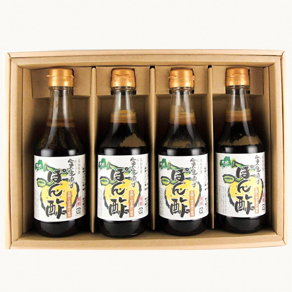 実生ゆず ぽん酢 300ml 4本セット ギフト用の商品画像