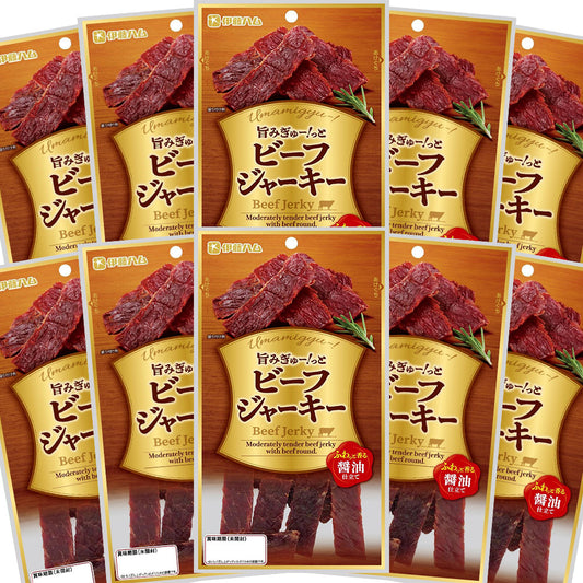 旨みぎゅー！っと ビーフジャーキー ５０ｇ １０袋セット ふわっと香る醤油仕立て 送料込み 伊藤ハム おつまみ おやつ