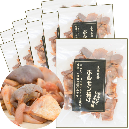 ホルモン揚げ にんにく醤油味 ５０ｇ １０袋セット 送料込み おつまみ おやつ スナック ケーエム商事