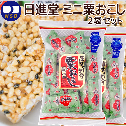ミニ粟おこし １００ｇ おこし ２袋セット 送料無料 日進堂製菓 和菓子 お菓子 お茶請け お茶会