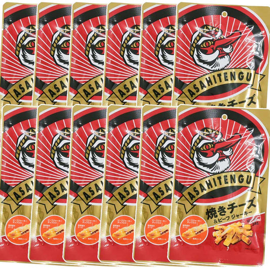 アサヒ テング 焼きチーズ＆ビーフジャーキー ３４ｇ １２袋セット 送料込み おつまみ 天狗