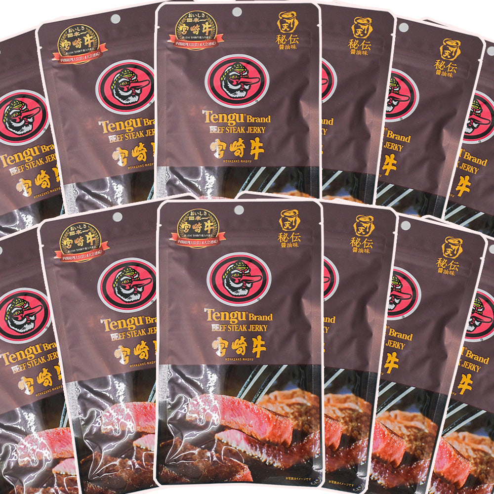 テング ビーフジャーキー 宮崎牛オリジナル ２５g １２袋 送料込み 秘伝醤油味 おつまみ 国産牛 天狗