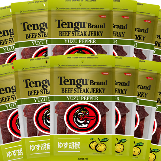 送料無料 テング ビーフジャーキー 柚子胡椒 70g×12袋セット おつまみ 天狗