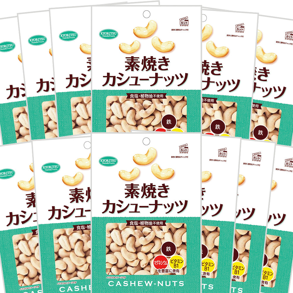 カシューナッツ徳用 素焼き１６０ｇ １２袋セット 送料無料 共立食品 無塩 植物油不使用