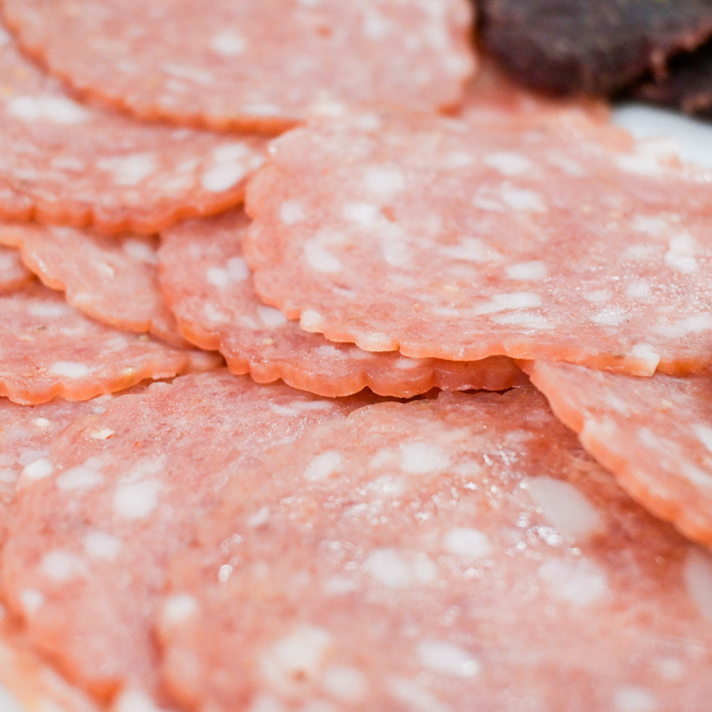 サラミスライス １００ｇ 送料込み ひろしまグルメショップ おつまみ おやつ ポスト便 お徳用
