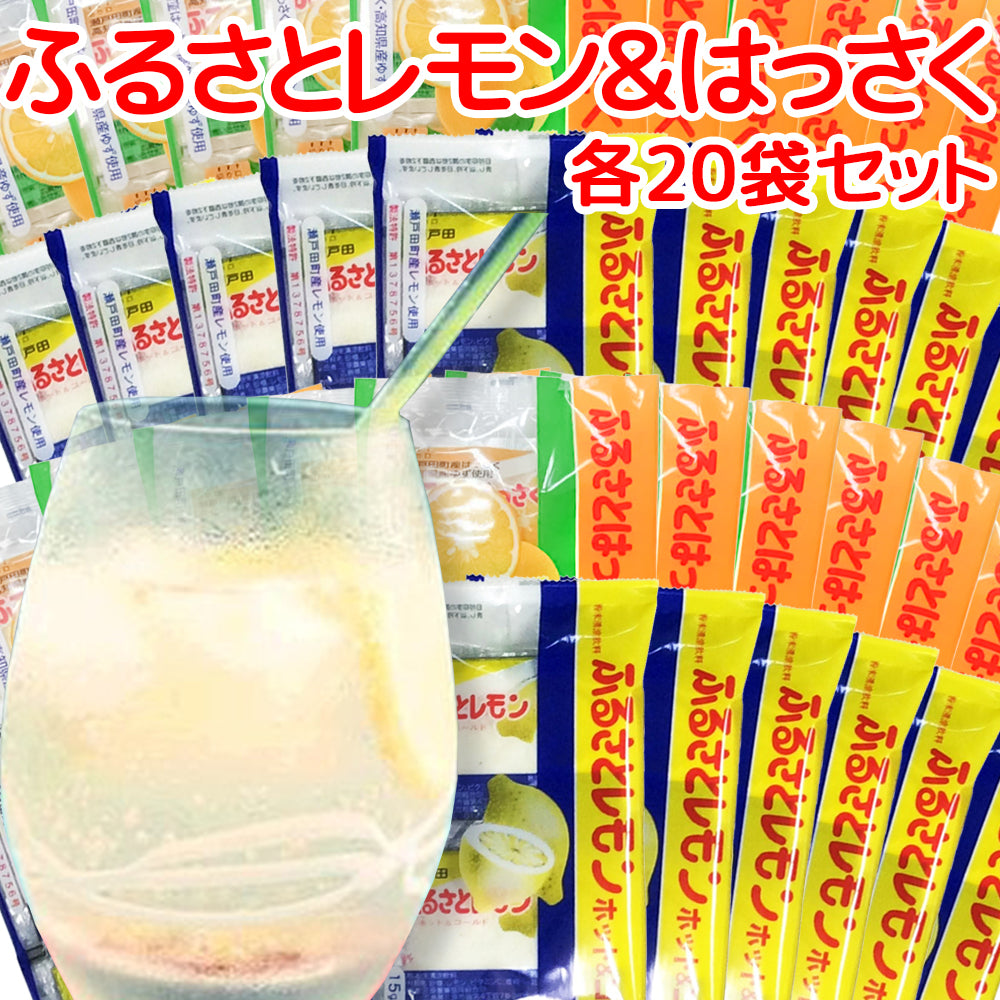 瀬戸田産レモン使用 ふるさとレモン ふるさとはっさく 各５袋 合わせて１０袋セット 粉末清涼飲料 送料無料 広島県三原農業協同組合