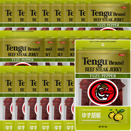 送料無料 テング ビーフジャーキー 柚子胡椒 70g×24袋セット おつまみ 天狗