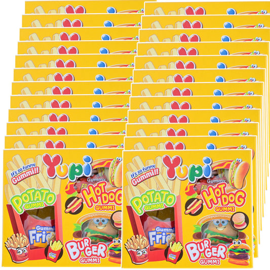 EIM YUPI ファストフードグミ ３Ｐ ２７g ２４箱セット 送料無料 ハンバーガーグミ ポテトグミ ホットドッググミ フルーツグミ エイム ユピ プレゼント ハロウィン クリスマス SNS
