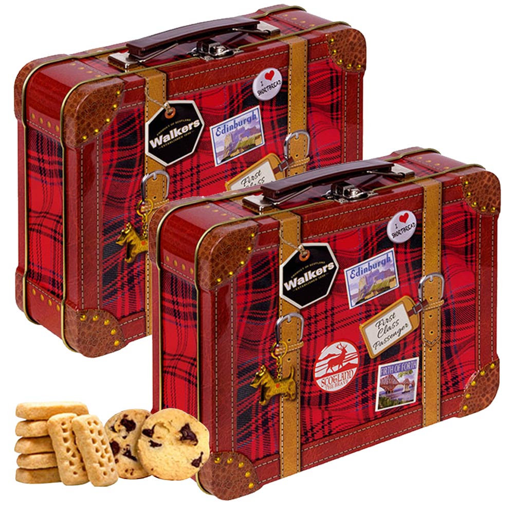 ウォーカー クリスマス スーツケース缶 ２１９ｇ ２缶セット 送料無料 クリスマス walkers イギリス 英国王室御用達