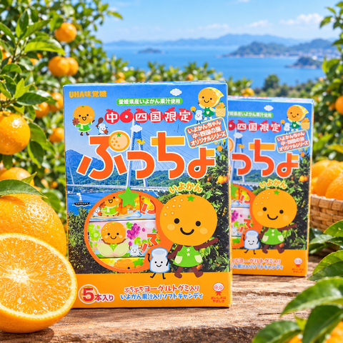 中四国限定　ぷっちょ いよかん 5本入　送料込み　伊予柑 グミ ご当地 限定 お土産 手土産 個包装 ギフト