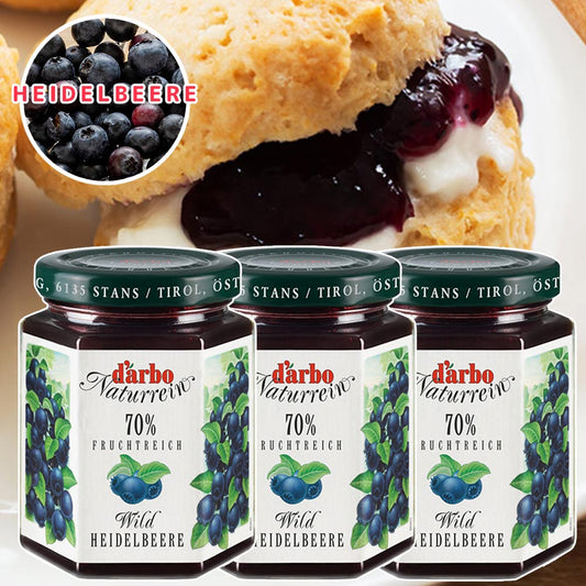ダルボ チロリアン ブルーベリー ジャム ２００ｇ　３本セット 送料込み オーストリア　ヨーグルト 甘さ控えめ ホテル人気ジャム