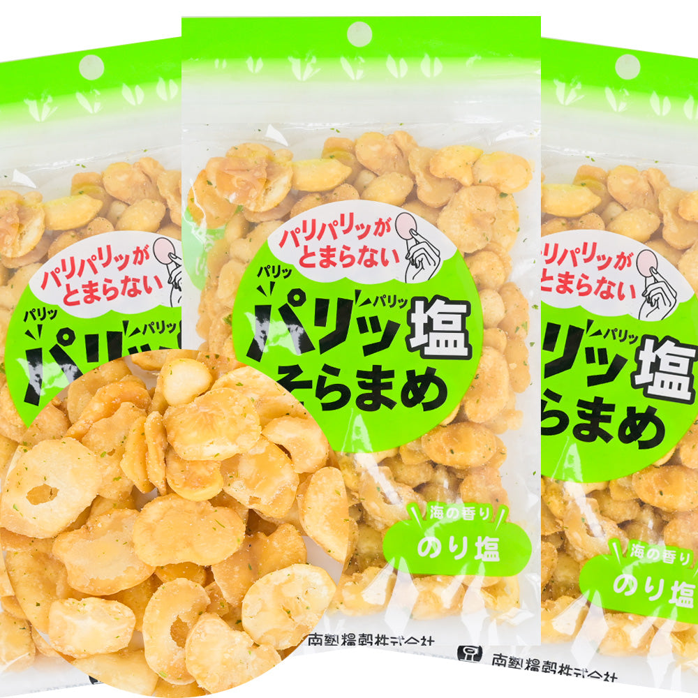 パリッ塩そらまめ のり塩 70g 3袋セット 送料込み おつまみ おやつ 皮無し そら豆 いかり豆 フライビーンズ