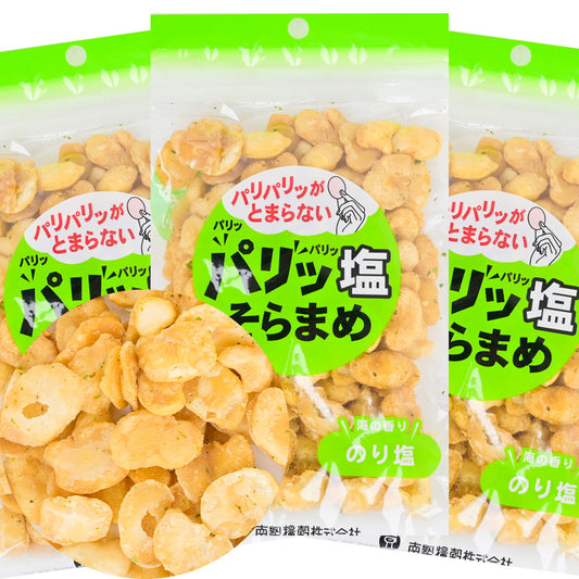 パリッ塩そらまめ のり塩 70g 3袋セット 送料込み おつまみ おやつ 皮無し そら豆 いかり豆 フライビーンズ