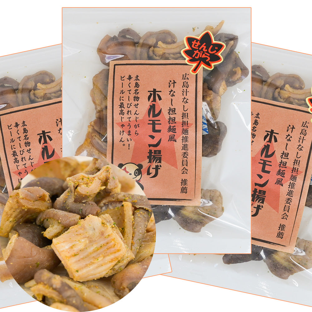 汁なし担担麺風ホルモン揚げ ５０ｇ 送料込み おつまみ おやつ スナック 担々麺 ケーエム商事 ポスト便