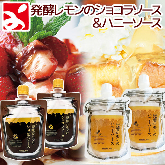 発酵レモンのハニーソース&ショコラソース 各2本セット ひろしまのレモン 送料無料 フルーツソース はちみつ tau