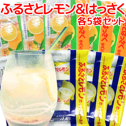 瀬戸田産レモン使用 ふるさとレモン ふるさとはっさく 各５袋 合わせて１０袋セット 粉末清涼飲料 送料無料 広島県三原農業協同組合