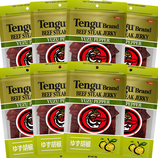 送料無料 テング ビーフジャーキー 柚子胡椒 70g×8袋セット おつまみ 天狗