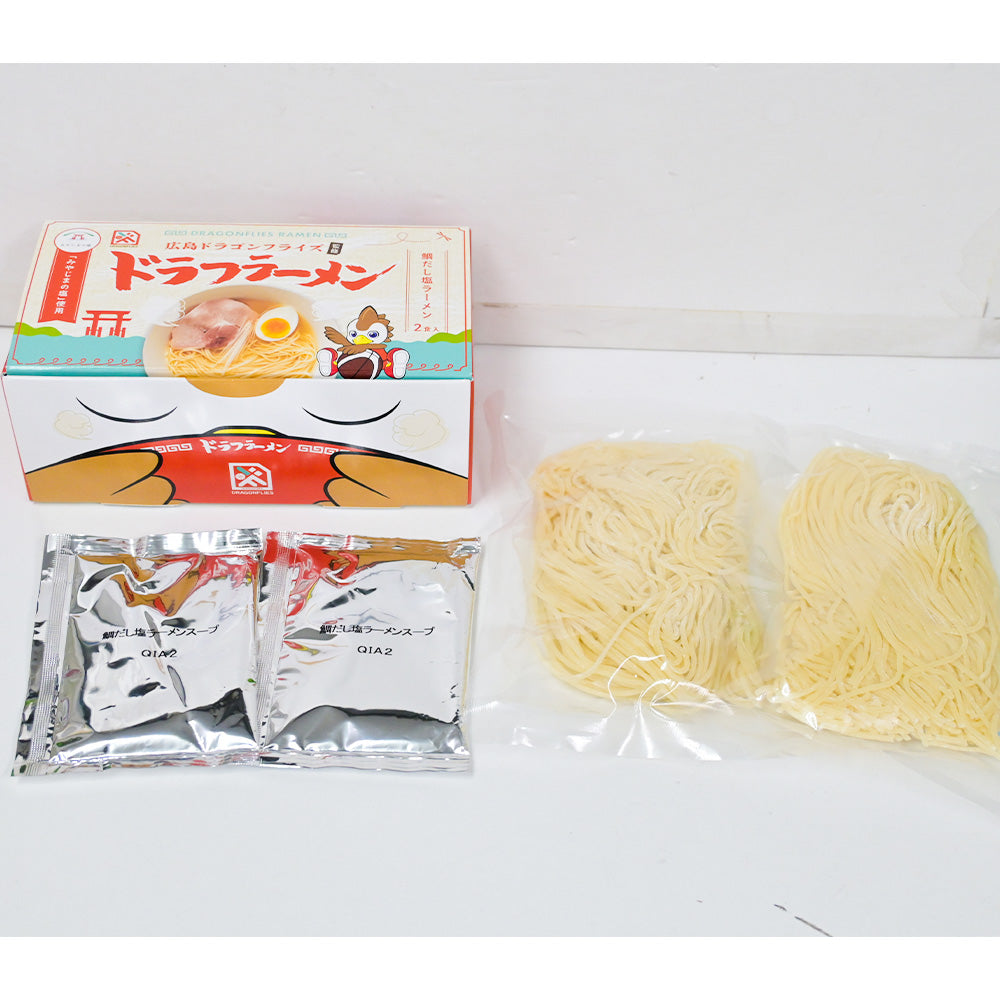 ドラフラーメン 鯛だし塩ラーメン ２人前入り ２箱セット 送料無料 広島ドラゴンフライズ ご当地ラーメン