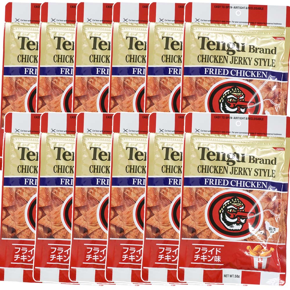 テング チキンジャーキースタイル フライドチキン味 ５０ｇ １２袋セット 送料込み おつまみ 天狗
