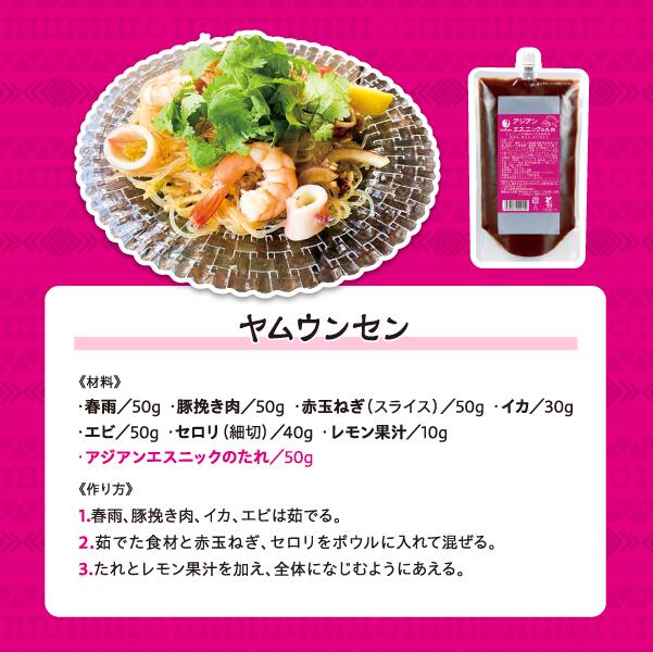 業務用 アジアンエステニックのたれ 1袋500g 口栓付き 4袋セット 作り方レシピ入ってます 送料込み 簡単調理 炒める、和える、かける など