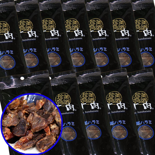 豚ハラミ黒胡椒せんじ肉  ５２ｇ 送料無料  特製スパイスで風味豊かに手づくり仕上げ　せんじ肉  おつまみ  せんじがら  広島名物珍味