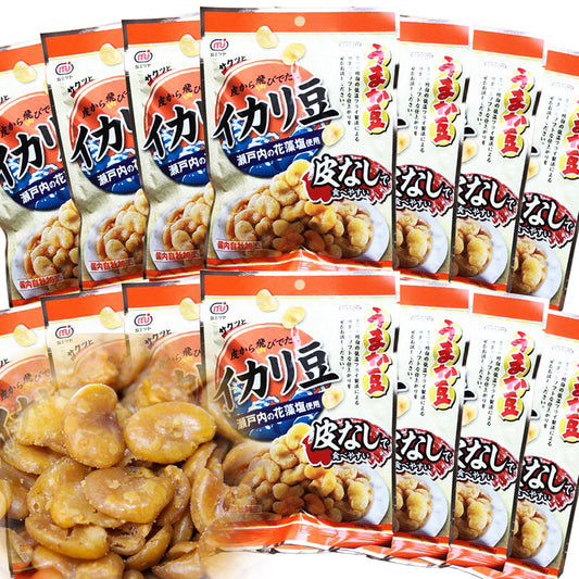 ミツヤ 皮なしイカリ豆(塩味) 80g 14袋セット 瀬戸内の花藻塩使用 ドライビーンズ