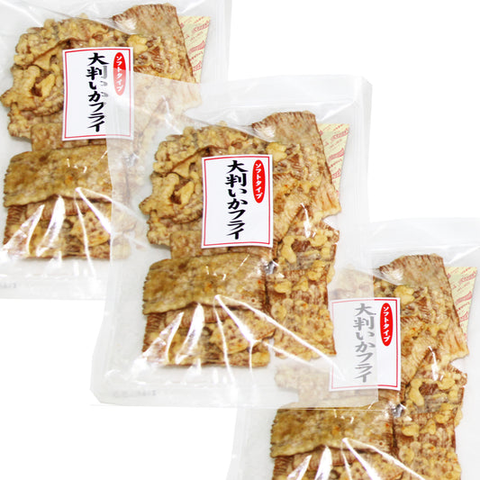 送料込み 広島名産 得々大判 いかフライ 126ｇ ３袋セット しっとりやわらかタイプ イカ天 おつまみ 魷脆餅 下酒菜
