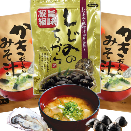 即席 かきだし入りみそ汁 １袋３食用 ２袋  しじみのちから ５０ｇ 送料込み  だし入りだからそのままお湯に溶かすだけ みそ 味噌 カキ しじみ