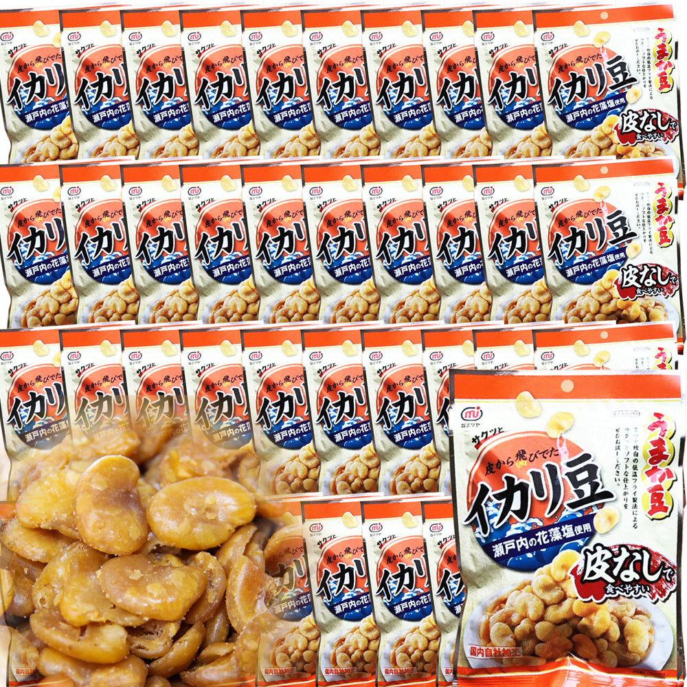 ミツヤ 皮なしイカリ豆(塩味) 80g 4０袋セット 瀬戸内の花藻塩使用 ドライビーンズ