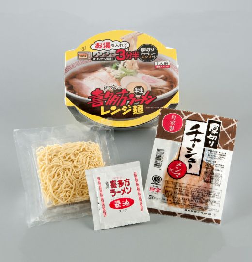河京 喜多方ラーメン レンジ麺 しょうゆ味 ６個セット A015 自家製チャーシューとメンマ付き レンジで簡単調理 福島 ご当地ラーメン 送料無料