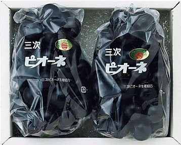 三次ピオーネ 広島産 ２房１ｋｇ 送料無料 (北海道・沖縄・離島除く) クール便 黒い真珠 ぶどう 三次 進物 ギフトの商品画像