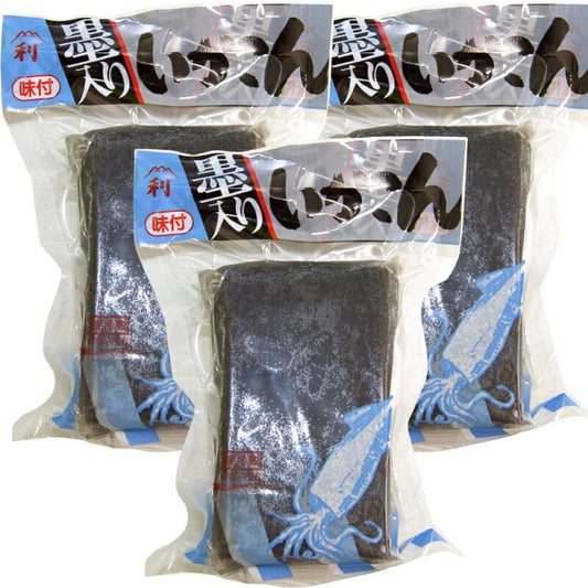藤利食品 広島県産 墨入りいかこん イカスミこんにゃく 200g 3個セット