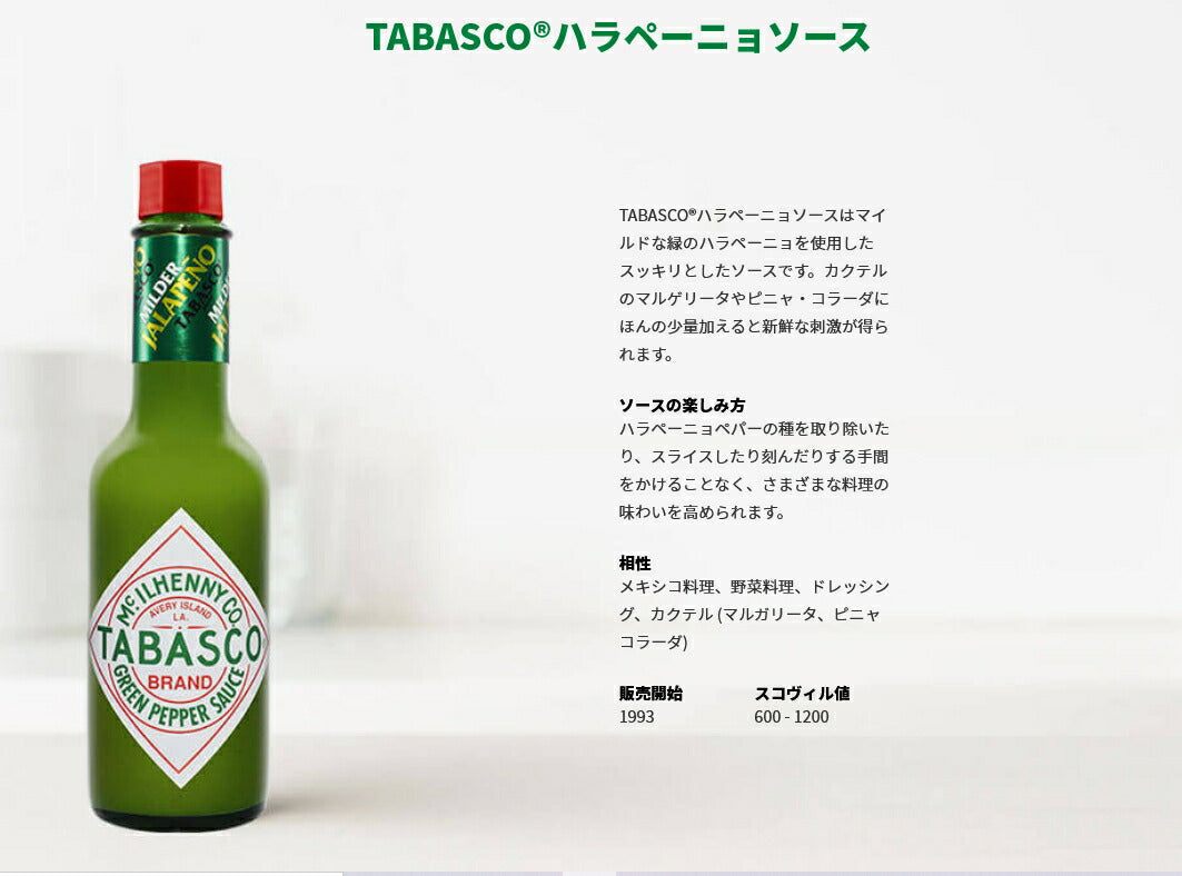 タバスコ ハラペーニョソース 60ml