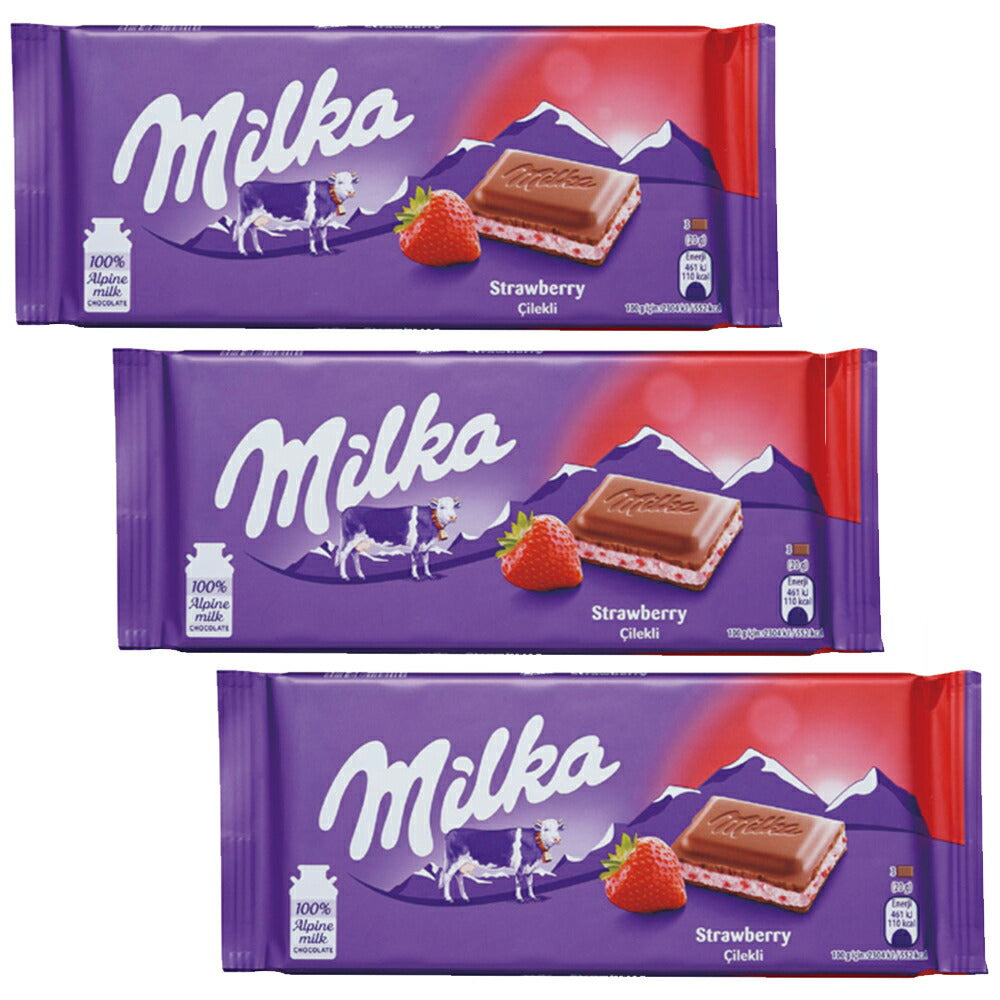 ミルカ チョコレート ストロベリー １００ｇ ３個セット 送料無料 ドイツチョコ 世界のトップブランドの商品画像