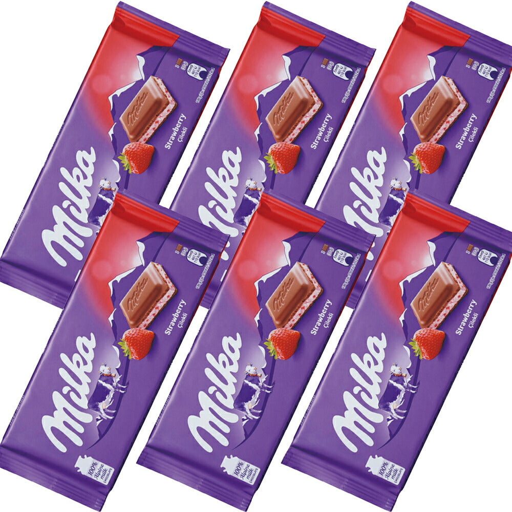ミルカ チョコレート ストロベリー １００ｇ ６個セット 送料無料 ドイツチョコ 世界のトップブランドの商品画像