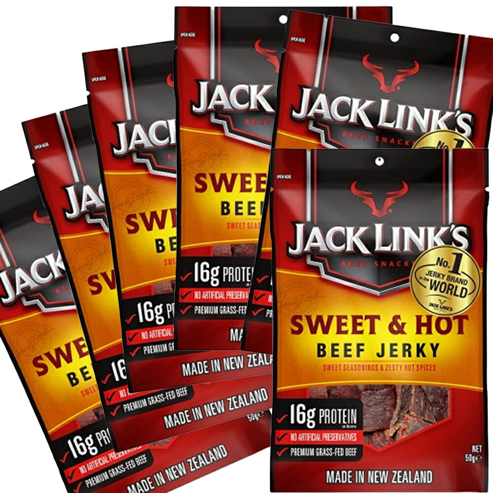 ジャックリンクス ビーフジャーキー スイート＆ホット 6袋セット(50g×6) 送料無料 おつまみ USAジャーキーの商品画像